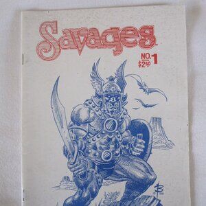 rare 1988 Burcham Studio ~ 4-color Silk-Screened~ Comic Book: Savages #1